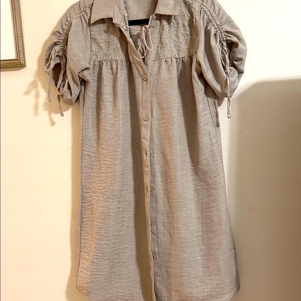 Elegant Beige Mini Dress